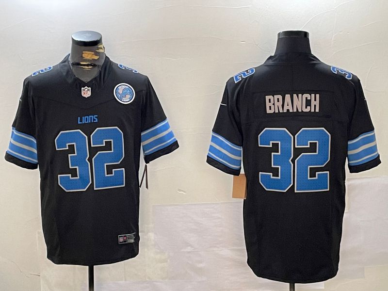 Men Detroit Lions #32 Branch Black three generations 2024 Nike Limited NFL Jersey style 2